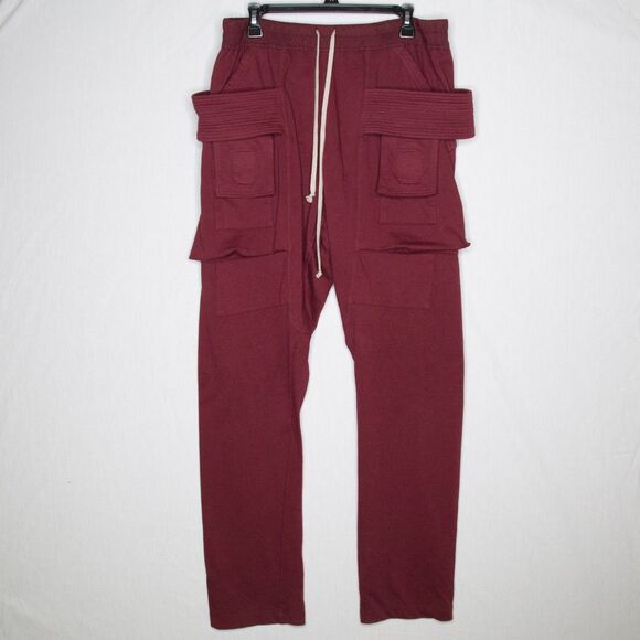 Rick Owens DRKSHDW Creatch RIG Burgundy Bruise Cotton Pants XL